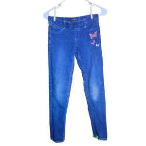 Girls Blue Butterfly Jeans- Girl's Size 14